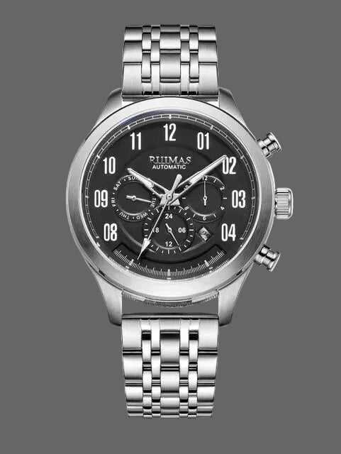 Bracelet acier inoxydable massif montre homme boucle déployante double sécurité maillons ajustables