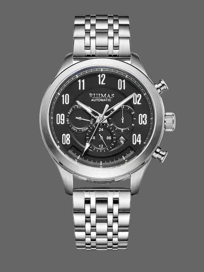 Bracelet acier inoxydable massif montre homme boucle déployante double sécurité maillons ajustables