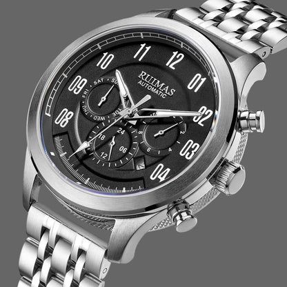 Bracelet acier inoxydable massif montre homme boucle déployante double sécurité maillons ajustables