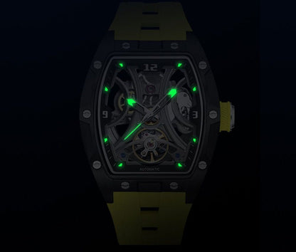 Montre Automatique Skeleton Design Tonneau