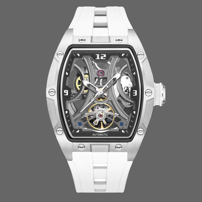 Montre Automatique Skeleton Design Tonneau