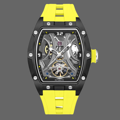 Montre Automatique Skeleton Design Tonneau