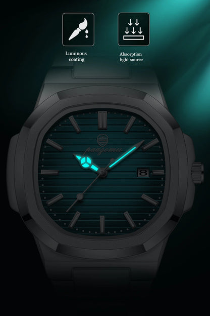 Montre acier inoxydable, élégante, étanche & affichage date