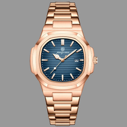 Montre acier inoxydable, élégante, étanche & affichage date